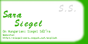 sara siegel business card